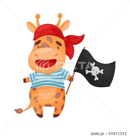 Cute giraffe pirate. Vector illustration on white background. Cute giraffe pirate. Vector illustration on white background. 54971552