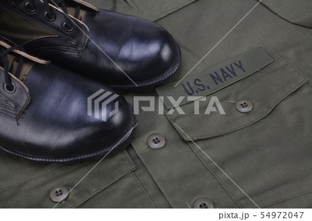 U.S. Navy olive green uniform with boots 54972047