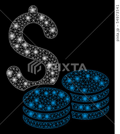Bright Mesh Network Dollar Coins with Flare Spots Bright Mesh Network Dollar Coins with Flare Spots 54973541