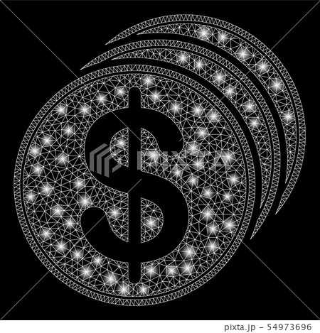 Bright Mesh Network Dollar Coins with Flash Spots 54973696