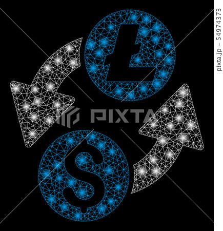 Bright Mesh 2D Dollar Litecoin Exchange with Flare Spots 54974373