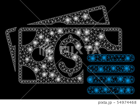 Bright Mesh 2D Dollar Cash with Flash Spots 54974468