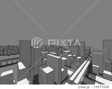 Panorama cityscape Sketch. Architecture sketch - 54974586