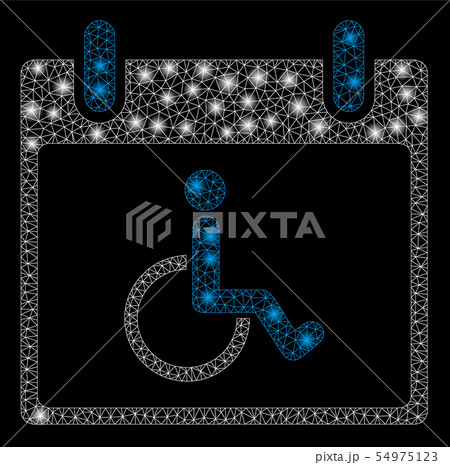 Bright Mesh Network Disabled Person Calendar Day with Flare Spots 54975123