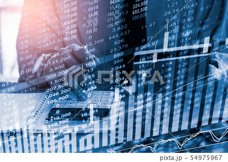 Stock market or forex trading graph and candlestic 54975967