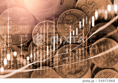 Stock market or forex trading graph and candlestic 54975968