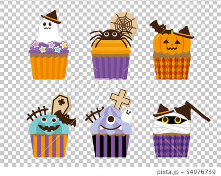 ハロウィンデコカップケーキ01のイラスト素材