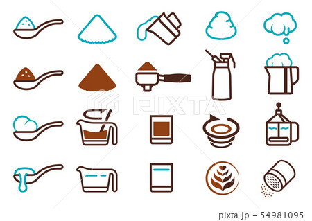 Ingredients for making coffee recipes. Ingredients for making coffee recipes. 54981095