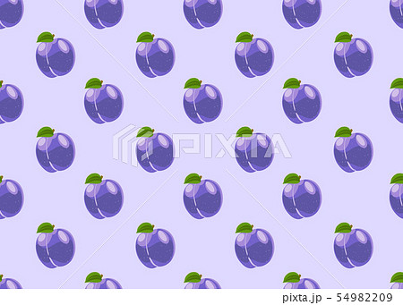 Plum fruits seamless pattern on light purple Plum fruits seamless pattern on light purple 54982209