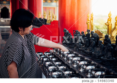 Thai buddhism pray for benefaction worship 54983340