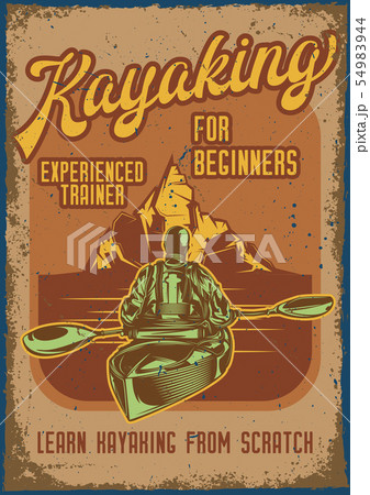 illustration of a man in kayak 54983944