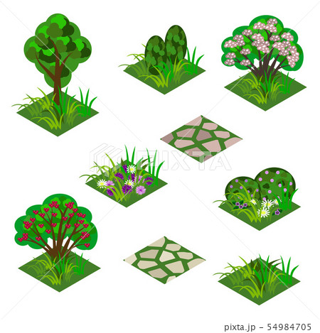 Garden or farm isometric tile set Garden or farm isometric tile set 54984705