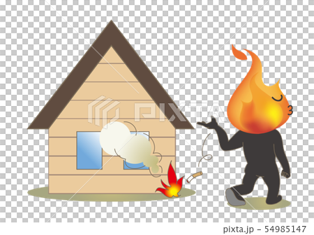 火の用心・タバコのポイ捨て・住宅地 54985147