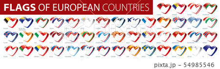 Set of flags of Europe. Vector illustration 54985546
