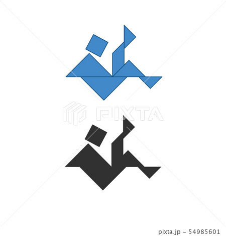 falling man Tangram. Traditional Chinese falling man Tangram. Traditional Chinese 54985601