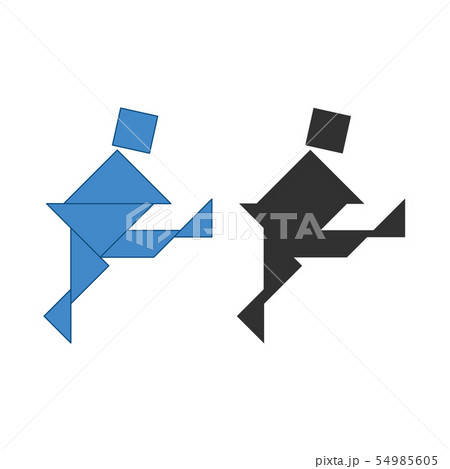 Running man Tangram. Traditional Chinese 54985605