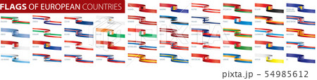 Set of flags of Europe. Vector illustration 54985612