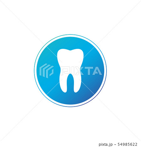 Tooth circle icon. Flat design style. Tooth simple Tooth circle icon. Flat design style. Tooth simple 54985622