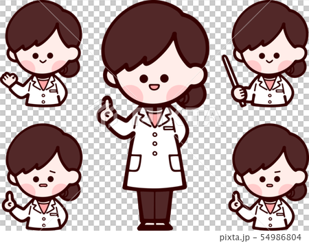 A woman wearing a white coat A woman wearing a white coat 54986804