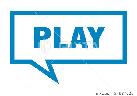 play sign. play square speech bubble. play 54987026