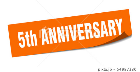 5th anniversary sticker. 5th anniversary square 54987330