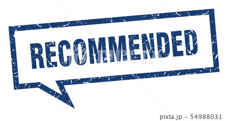 recommended sign. recommended square speech 54988031
