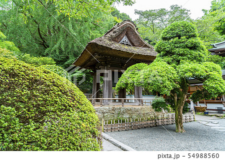 神奈川県 鎌倉 報国寺 鐘楼の写真素材
