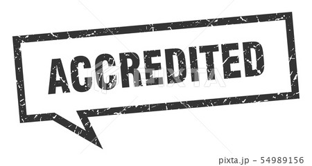 accredited sign. accredited square speech bubble. accredited sign. accredited square speech bubble. 54989156