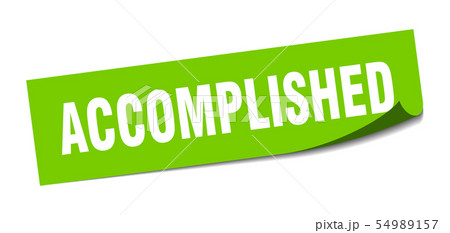 accomplished sticker. accomplished square isolated 54989157