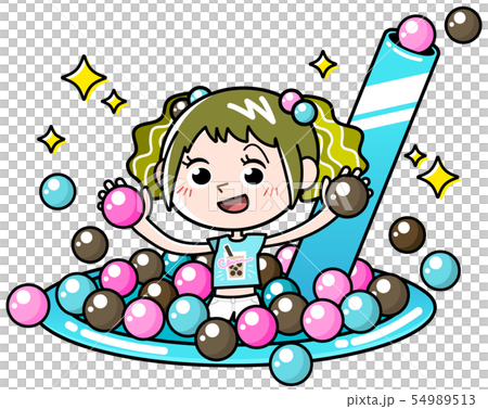 タピオカプールで遊ぶ女の子 54989513