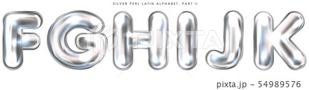Silver perl foil balloon, inflated alphabet Silver perl foil balloon, inflated alphabet 54989576