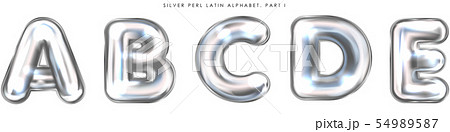 Silver perl foil balloon, inflated alphabet Silver perl foil balloon, inflated alphabet 54989587