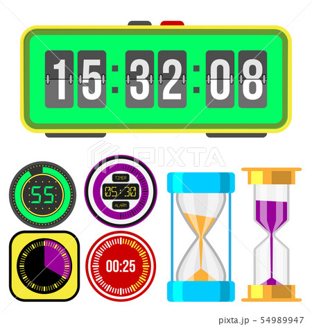 Clock watches timer colorful measurement tools number digital information stopwatch illustration Clock watches timer colorful measurement tools number digital information stopwatch illustration 54989947