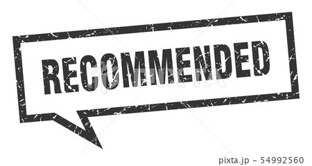 recommended sign. recommended square speech 54992560