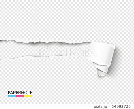 Tear off paper scroll and rip hole blank concept. Vector illustration 54992726