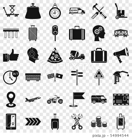 Container delivery icons set, simple style 54994544