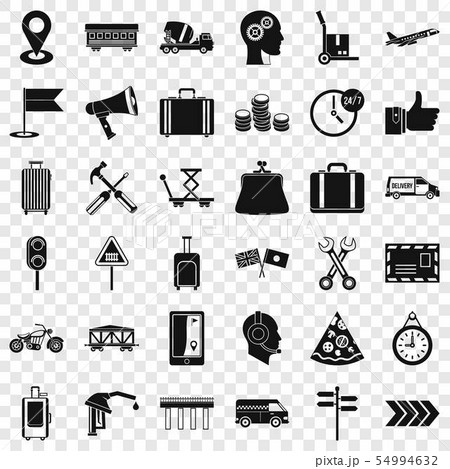Transportation icons set, simple style 54994632