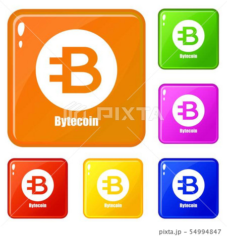 Bytecoin icons set vector color Bytecoin icons set vector color 54994847