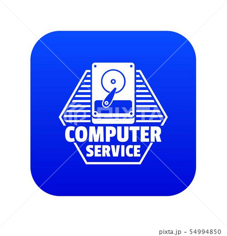 Computer service icon blue vector Computer service icon blue vector 54994850