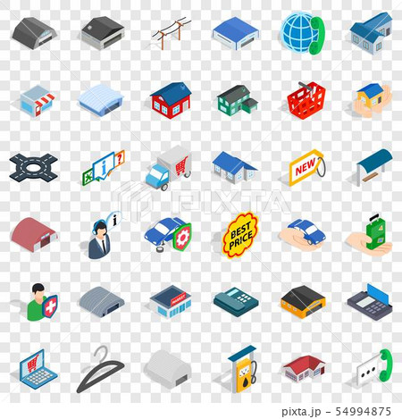 Safety deposit icons set, isometric style Safety deposit icons set, isometric style 54994875