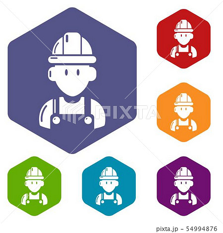 Builder icons vector hexahedron Builder icons vector hexahedron 54994876