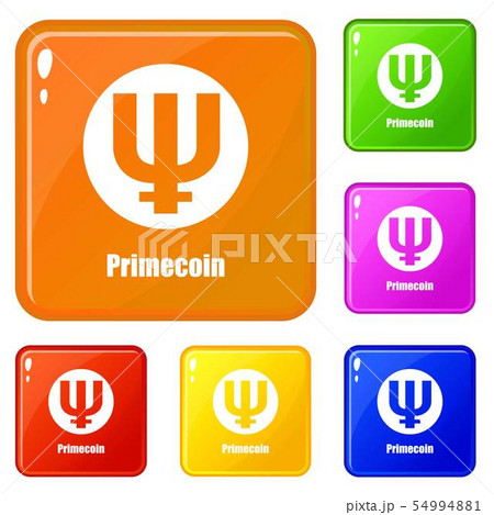 Primecoin icons set vector color 54994881