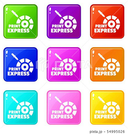 Print express icons set 9 color collectionのイラスト素材 [54995026] - PIXTA