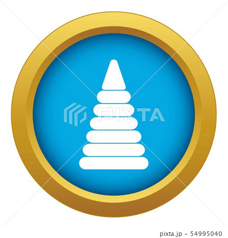 Pyramid built from plastic rings icon blue vector isolated 54995040
