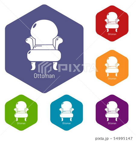 Vintage armchair icons vector hexahedron 54995147