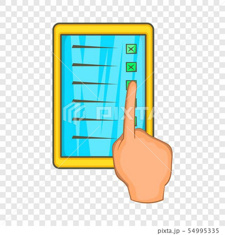 Checklist with hand icon, cartoon style 54995335