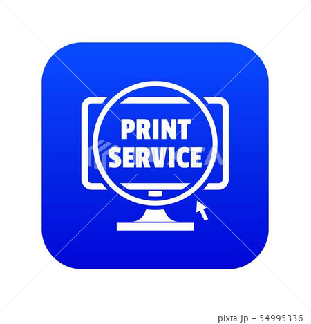 Print service icon blue vector Print service icon blue vector 54995336