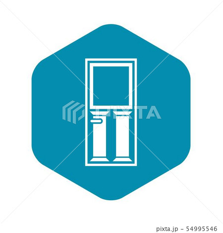 Wooden door with glass icon, simple style 54995546