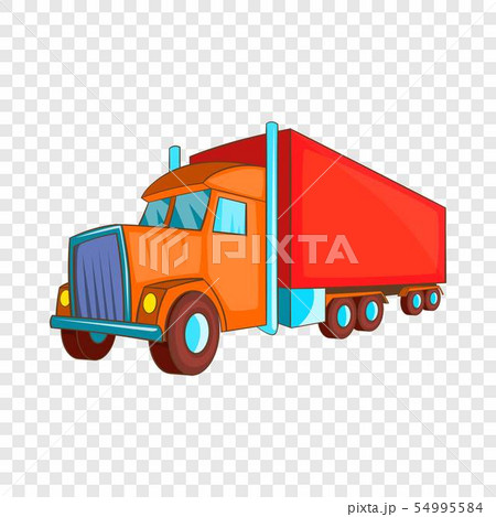 Semi trailer truck icon, cartoon style Semi trailer truck icon, cartoon style 54995584