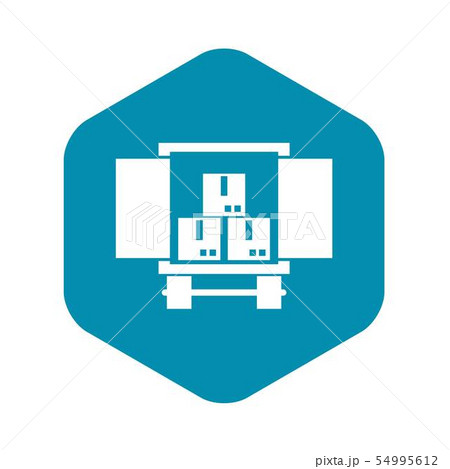 Cargo truck with load icon, simple style Cargo truck with load icon, simple style 54995612